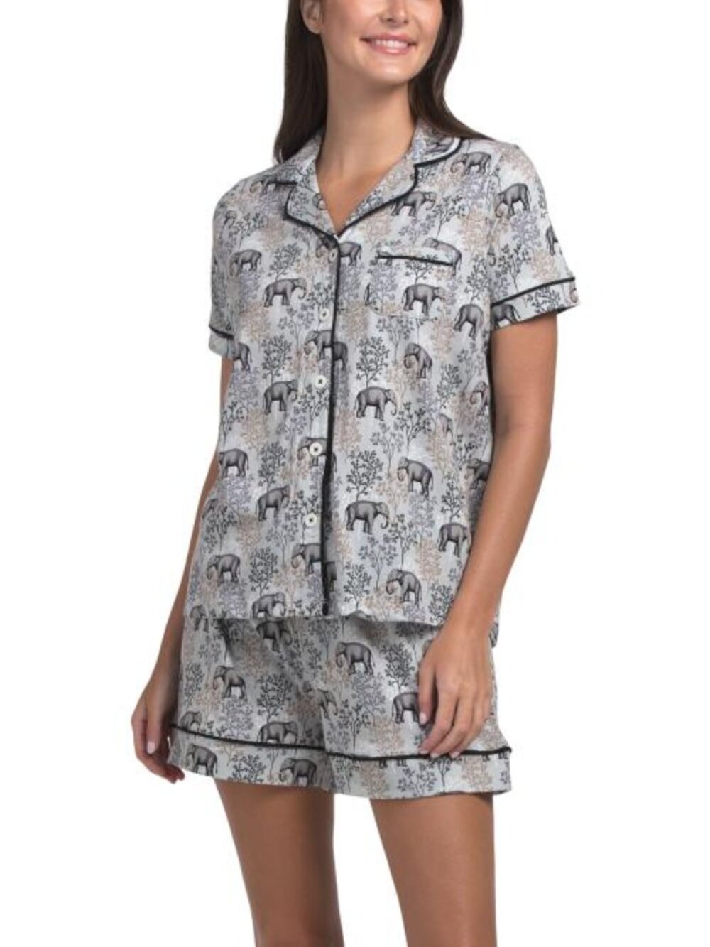 POPPY & CLAY 2pc Organic Cotton Be Natural Pajama Top And Shorts Set